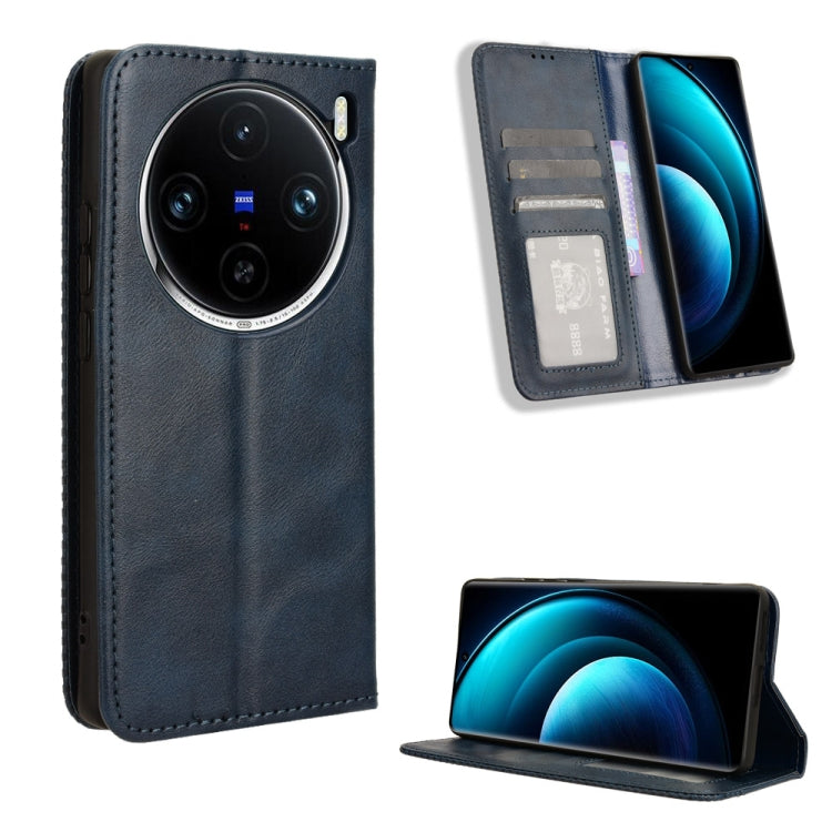 Custodia in pelle con fibbia magnetica per Vivo Y17s e modelli compatibili