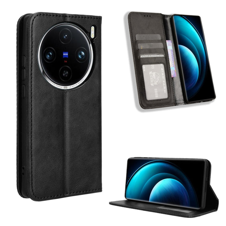 Custodia in pelle con fibbia magnetica per Vivo Y17s e modelli compatibili
