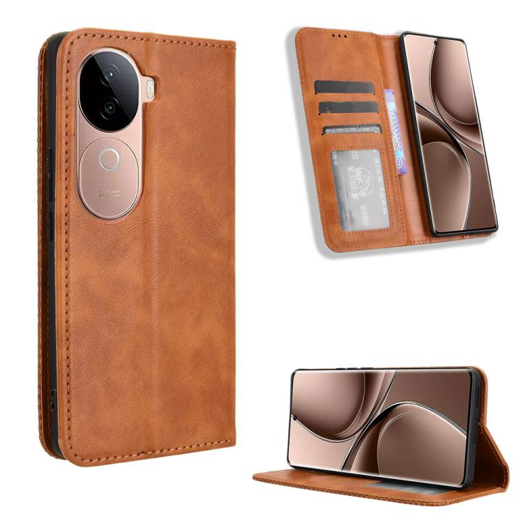 Custodia in pelle con fibbia magnetica per Vivo V40 Lite 4G/5G