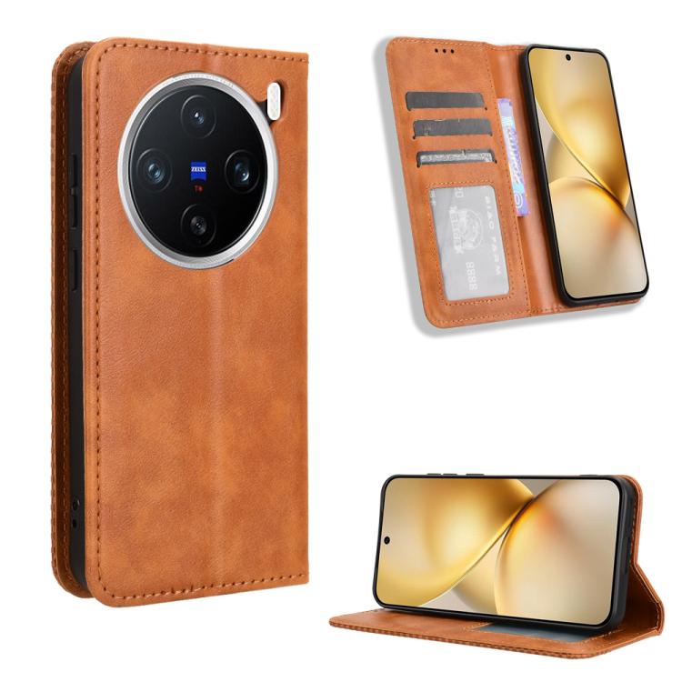 Custodia in pelle con fibbia magnetica per Vivo V40 Lite 4G/5G