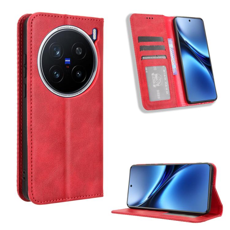 Custodia in pelle con fibbia magnetica per Vivo V40 Lite 4G/5G