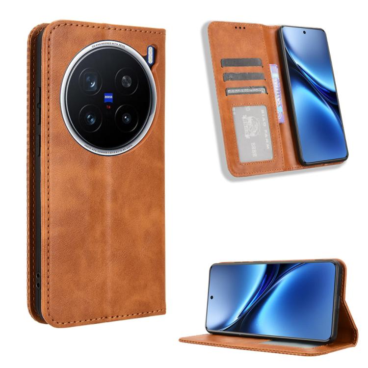 Custodia in pelle con fibbia magnetica per Vivo V40 Lite 4G/5G