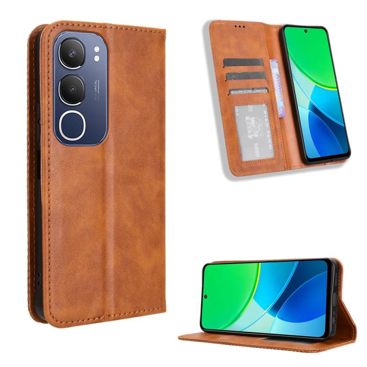 Custodia in pelle con fibbia magnetica per Vivo V40 Lite 4G/5G