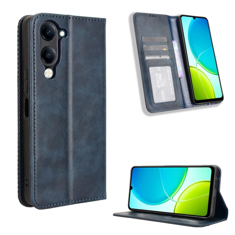 Custodia in pelle con fibbia magnetica per Vivo Y04 4G e Y29s 5G
