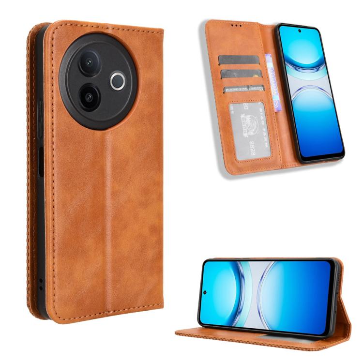 Custodia in pelle con fibbia magnetica per Vivo Y04 4G e Y29s 5G