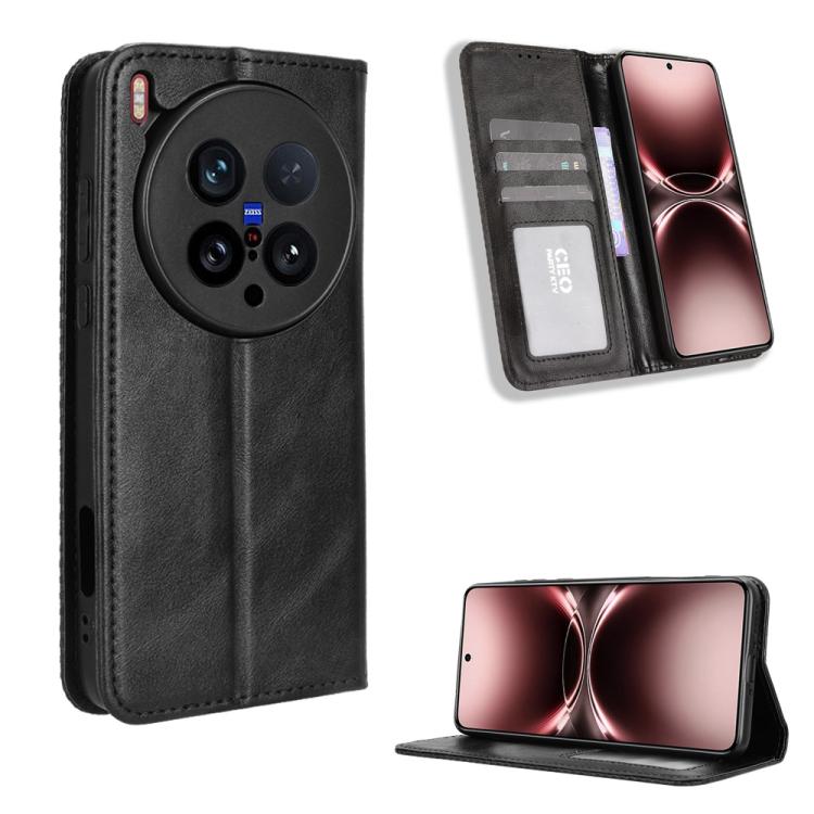Custodia in pelle con fibbia magnetica per Vivo Y04 4G e Y29s 5G