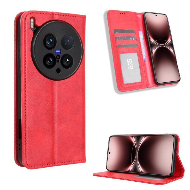 Custodia in pelle con fibbia magnetica per Vivo Y04 4G e Y29s 5G