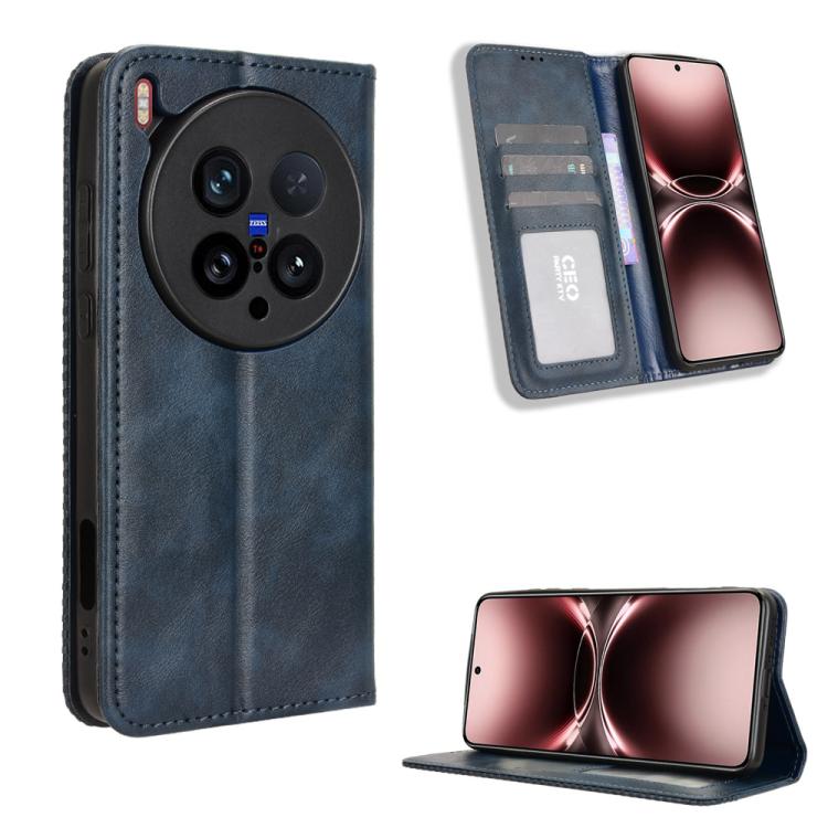 Custodia in pelle con fibbia magnetica per Vivo Y04 4G e Y29s 5G