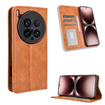 Custodia in pelle con fibbia magnetica per Vivo Y04 4G e Y29s 5G