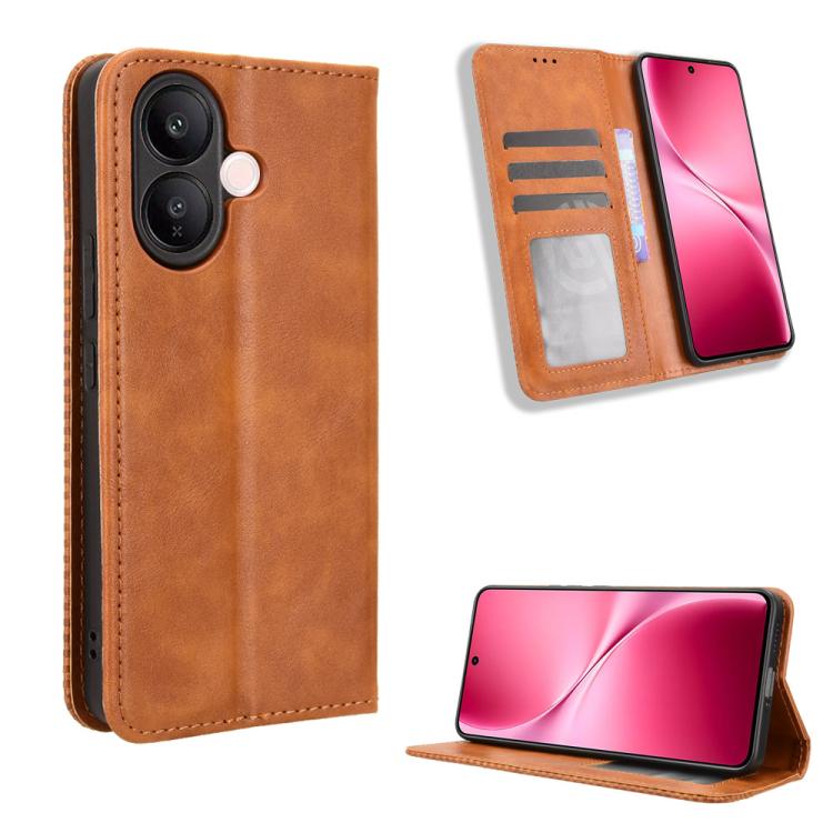 Custodia in pelle con fibbia magnetica per Vivo X300 e modelli compatibili
