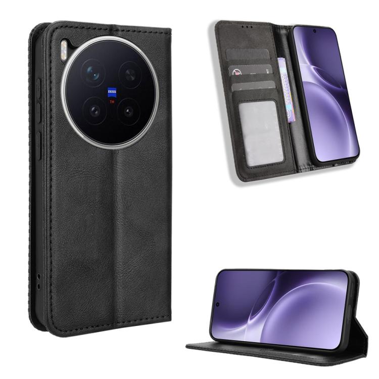 Custodia in pelle con fibbia magnetica per Vivo X300 e modelli compatibili