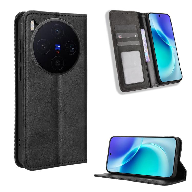 Custodia in pelle con fibbia magnetica per Vivo X300 e modelli compatibili