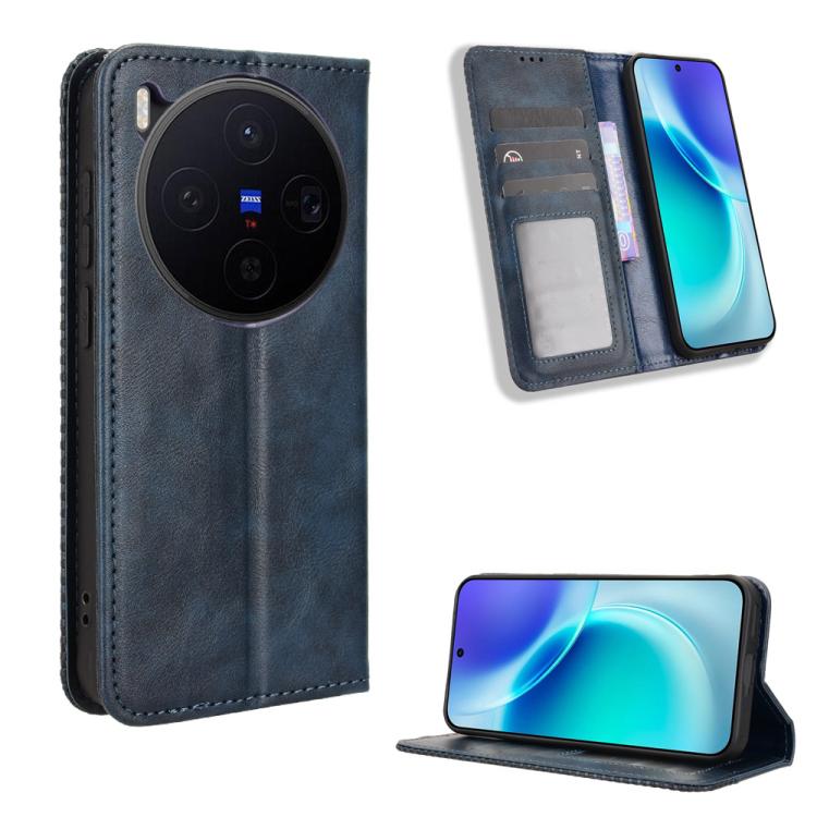 Custodia in pelle con fibbia magnetica per Vivo X300 e modelli compatibili