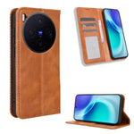 Custodia in pelle con fibbia magnetica per Vivo X300 e modelli compatibili