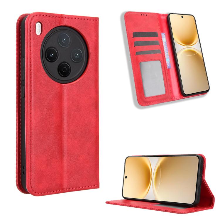 Custodia in pelle con fibbia magnetica per Vivo X300 e modelli compatibili