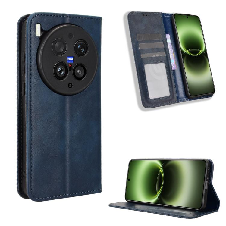 Custodia in pelle con fibbia magnetica per Vivo X300 e modelli compatibili