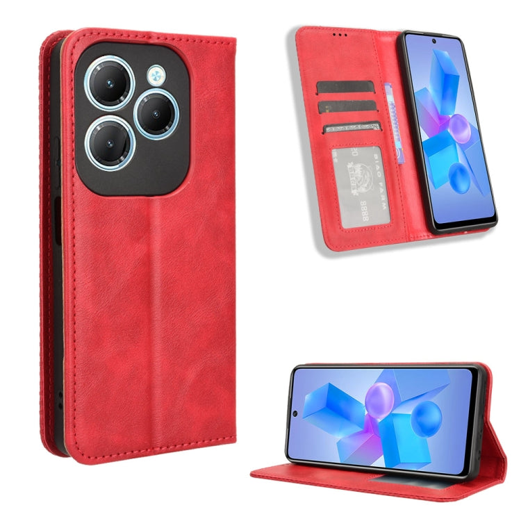 Custodia in pelle con fibbia magnetica per Infinix Hot 40 e modelli compatibili