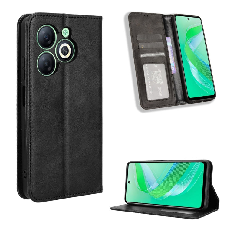 Custodia in pelle con fibbia magnetica per Infinix Hot 40 e modelli compatibili