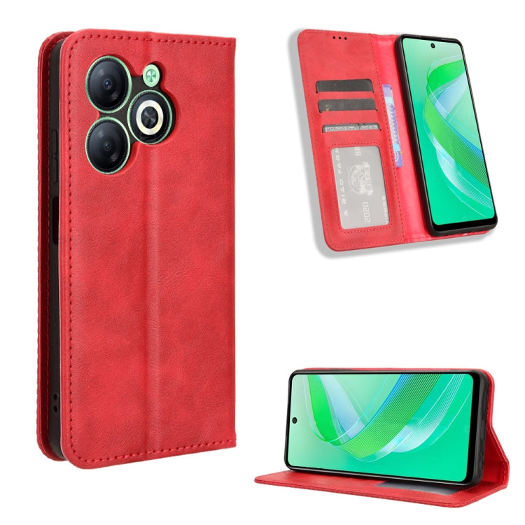 Custodia in pelle con fibbia magnetica per Infinix Hot 40 e modelli compatibili