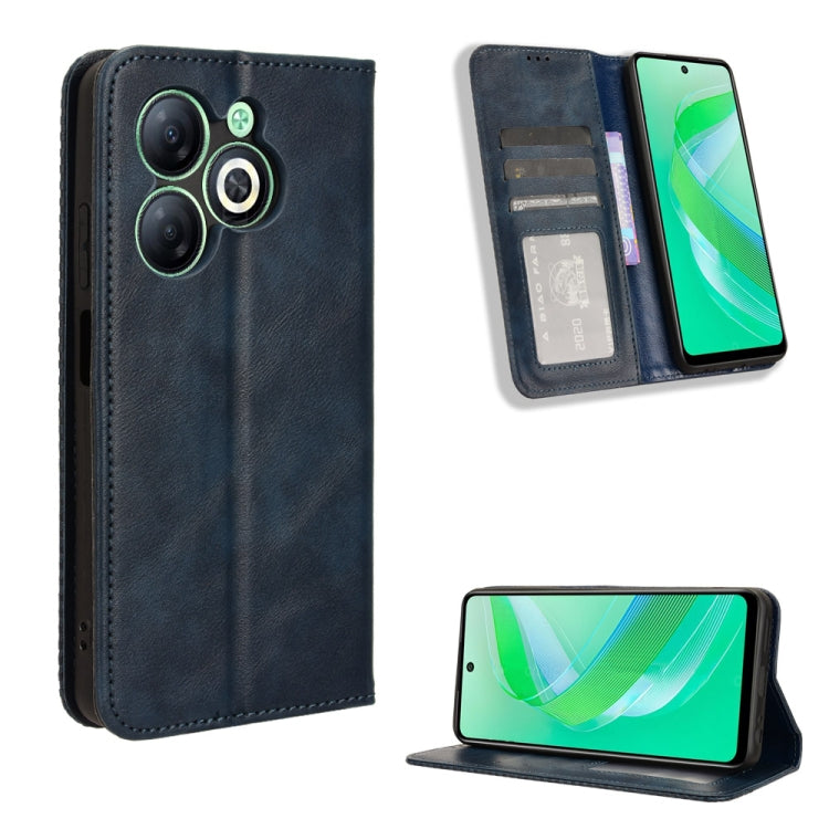 Custodia in pelle con fibbia magnetica per Infinix Hot 40 e modelli compatibili