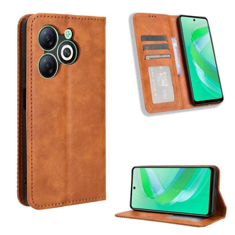 Custodia in pelle con fibbia magnetica per Infinix Hot 40 e modelli compatibili