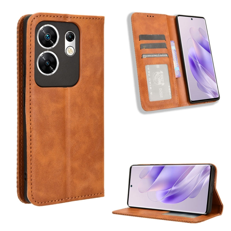 Custodia in pelle con fibbia magnetica per Infinix Hot 40 e modelli compatibili
