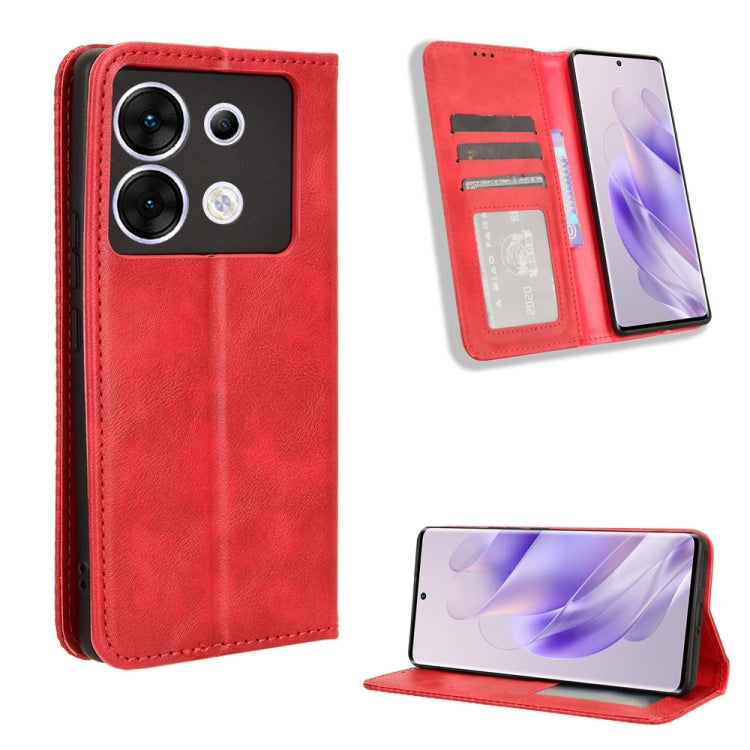 Custodia in pelle con fibbia magnetica per Infinix Hot 40 e modelli compatibili