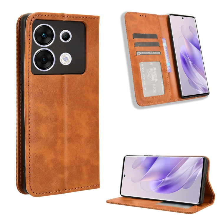 Custodia in pelle con fibbia magnetica per Infinix Hot 40 e modelli compatibili