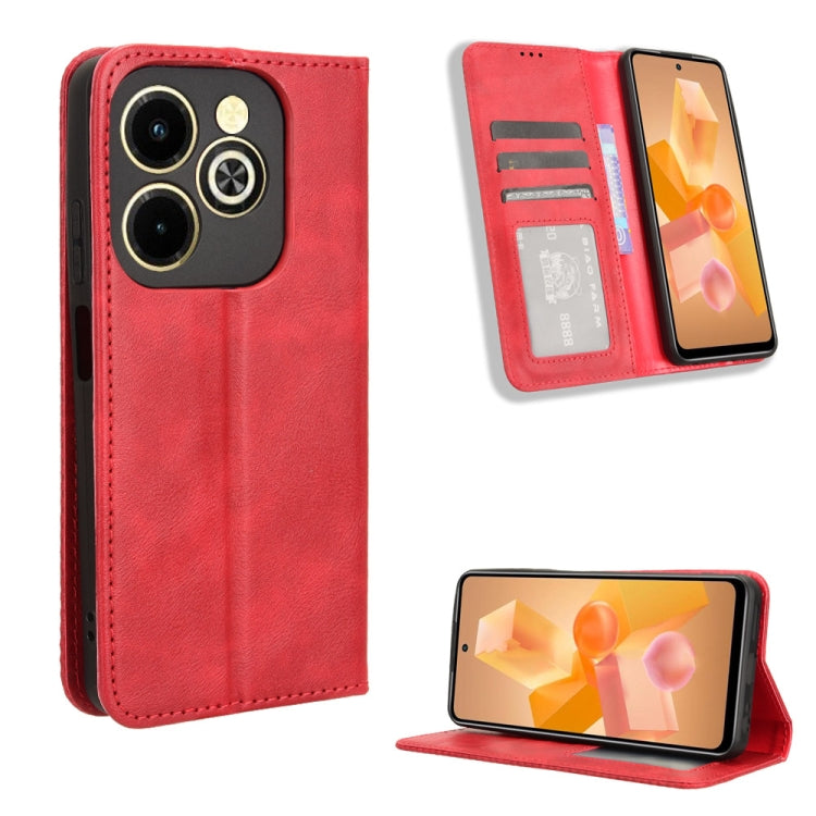 Custodia in pelle con fibbia magnetica per Infinix Hot 40 e modelli compatibili