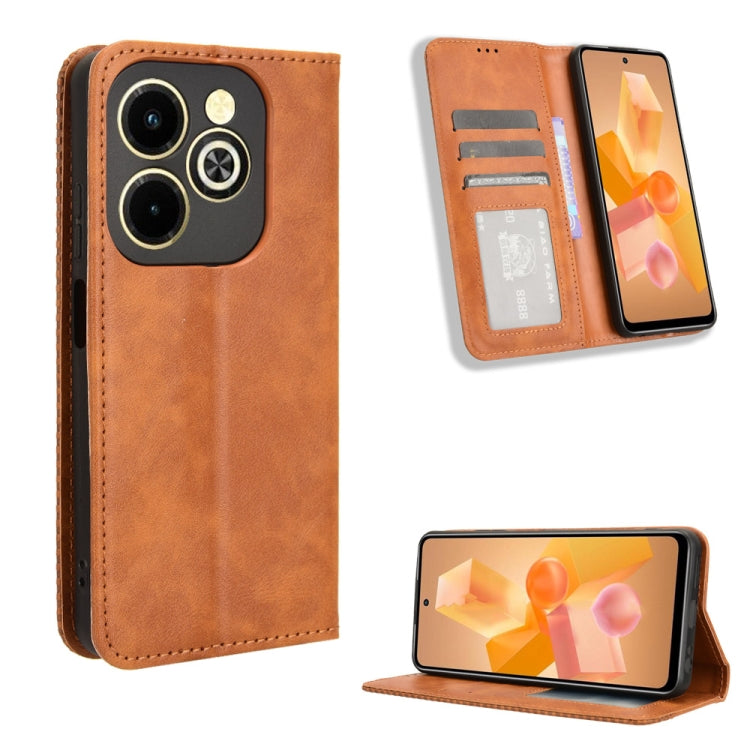 Custodia in pelle con fibbia magnetica per Infinix Hot 40 e modelli compatibili