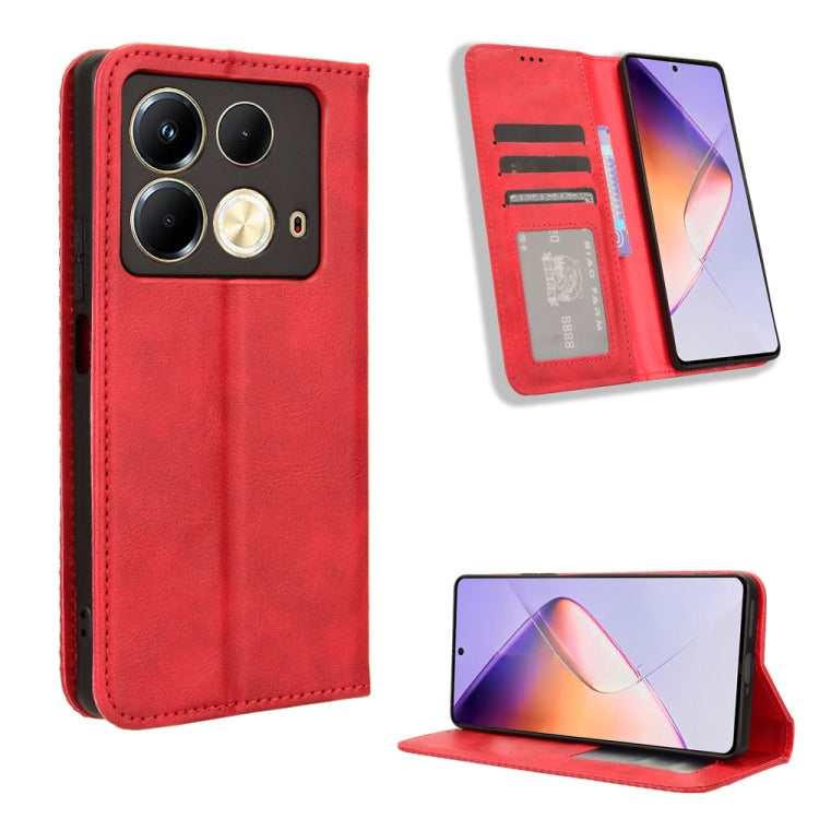 Custodia in pelle con fibbia magnetica per Infinix Hot 40 e modelli compatibili