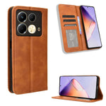 Custodia in pelle con fibbia magnetica per Infinix Hot 40 e modelli compatibili