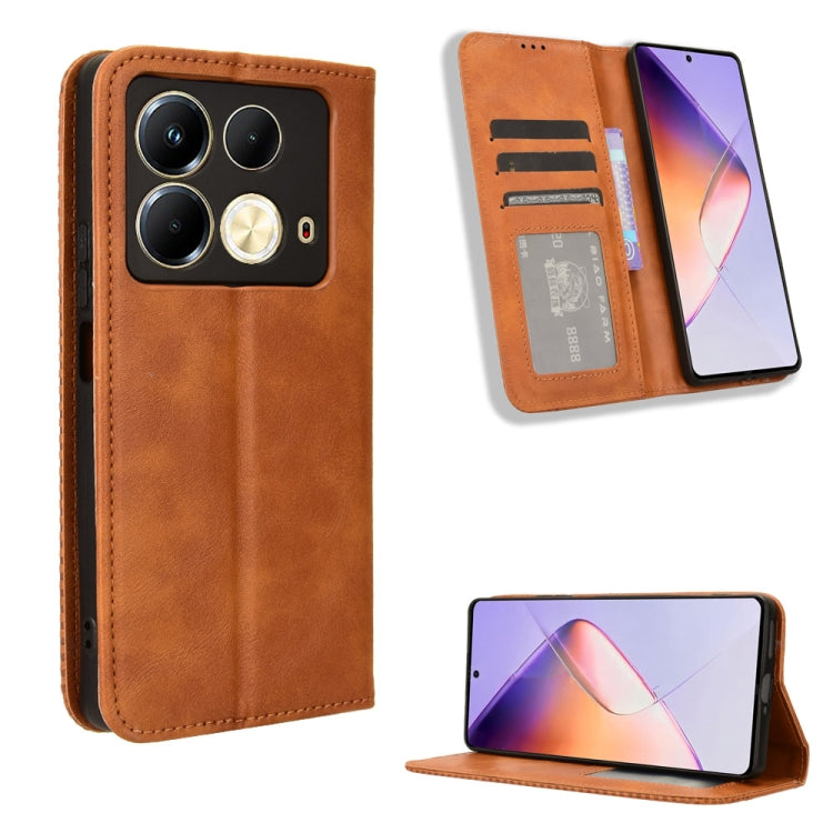 Custodia in pelle con fibbia magnetica per Infinix Hot 40 e modelli compatibili