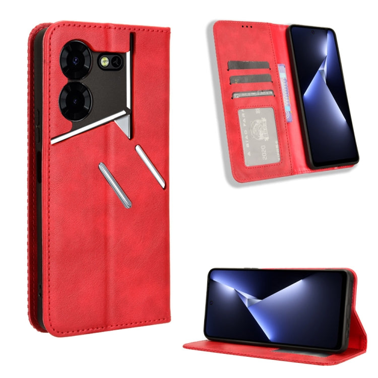 Custodia in pelle con fibbia magnetica per Tecno Spark 20 4G