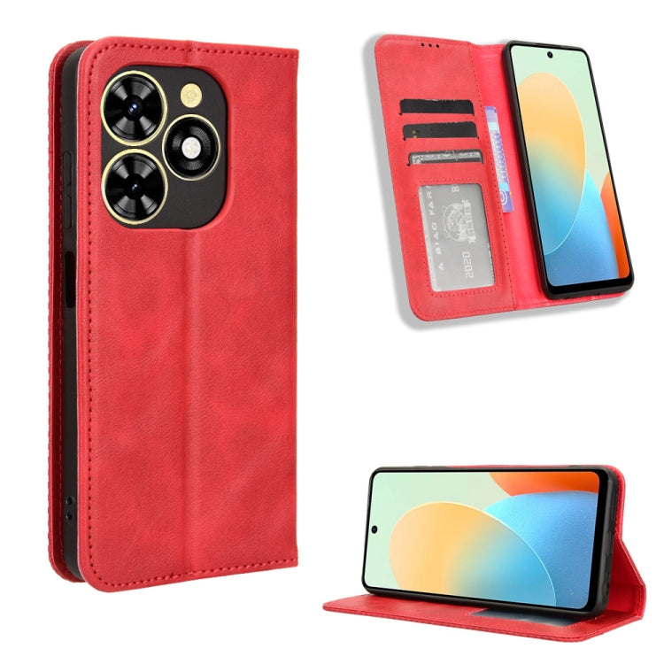 Custodia in pelle con fibbia magnetica per Tecno Spark 20 4G