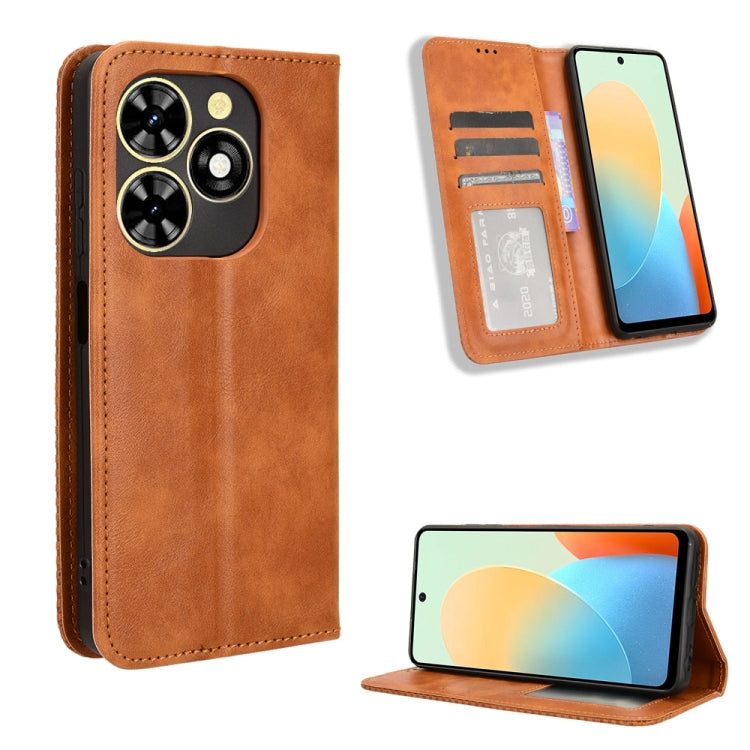 Custodia in pelle con fibbia magnetica per Tecno Spark 20 4G