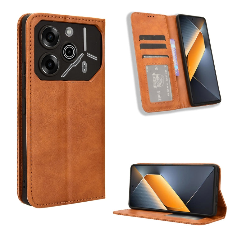 Custodia in pelle con fibbia magnetica per Tecno Spark 20 4G