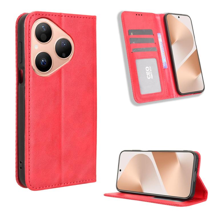 Custodia in pelle con fibbia magnetica per Huawei Pura 80 5G