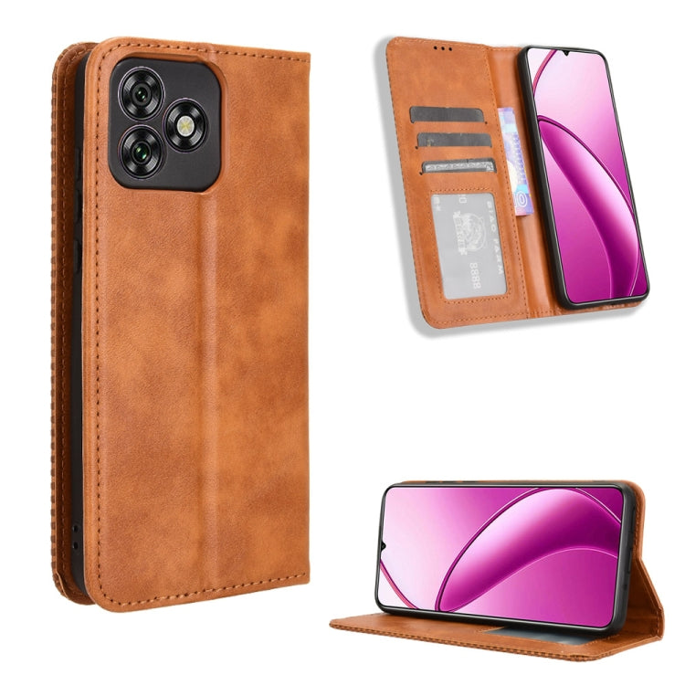 Custodia in pelle con fibbia magnetica per Oukitel C50 e modelli compatibili