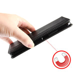 Custodia portafoglio in pelle con fibbia magnetica per smartphone