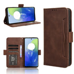 Custodia in pelle con slot per schede per Motorola Moto G64 5G e modelli