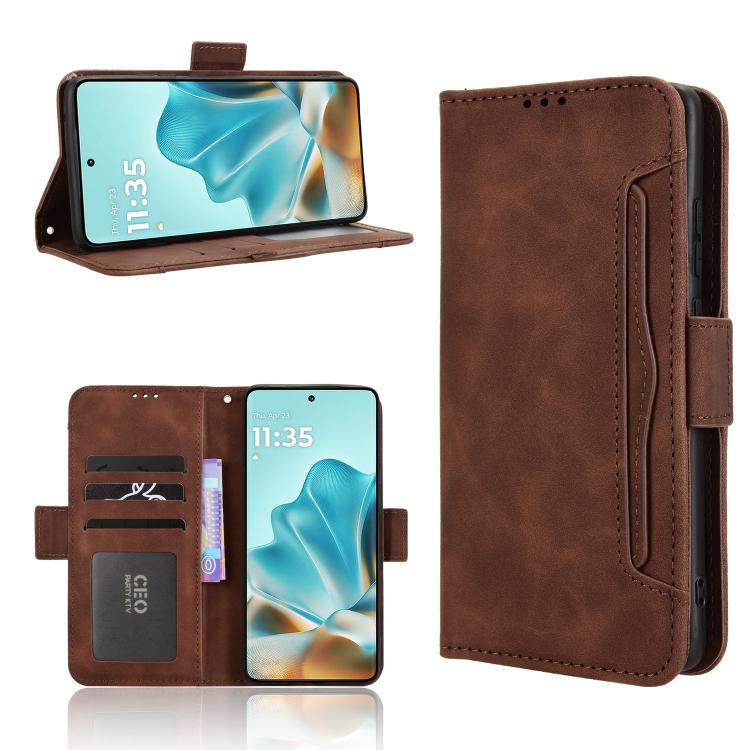 Custodia in pelle con slot per schede per Motorola Moto G05 e Moto E15
