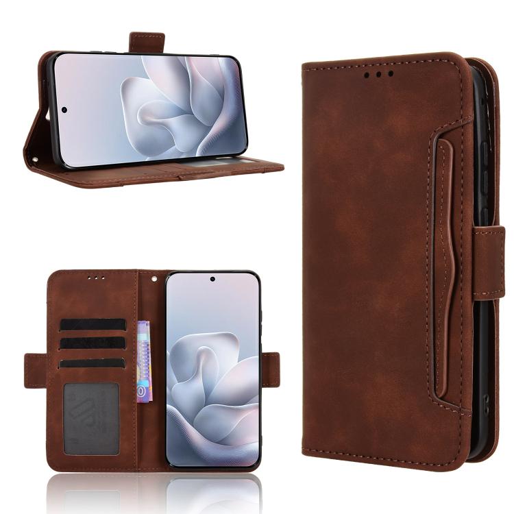 Custodia in pelle con slot per schede per Motorola Moto X70 Air Pro e altri