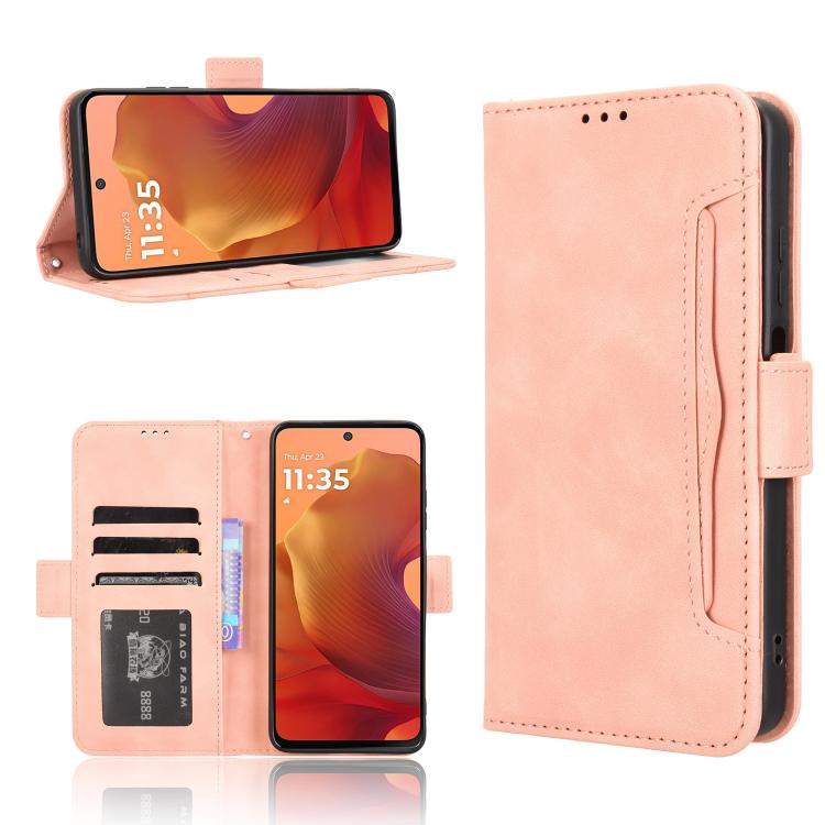 Custodia in pelle con slot per schede per Motorola Moto X70 Air Pro e altri