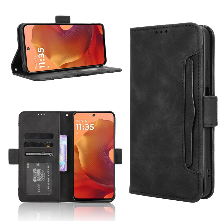 Custodia in pelle con slot per schede per Motorola Moto X70 Air Pro e altri