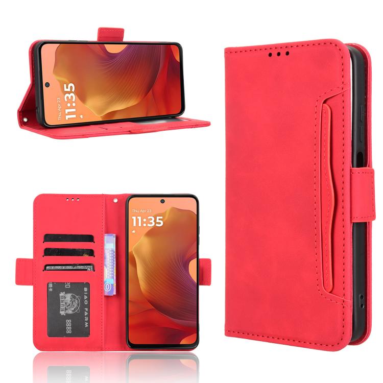 Custodia in pelle con slot per schede per Motorola Moto X70 Air Pro e altri