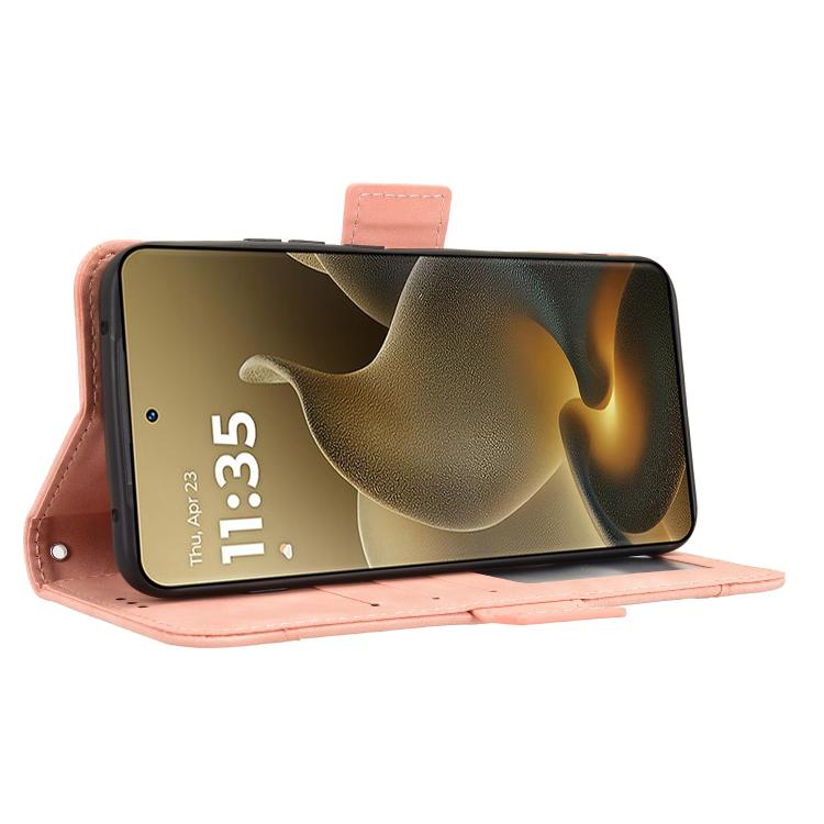 Custodia in pelle con slot per schede per Motorola Moto X70 Air Pro e altri