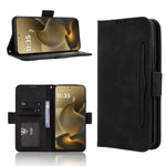 Custodia in pelle con slot per schede per Motorola Moto X70 Air Pro e altri