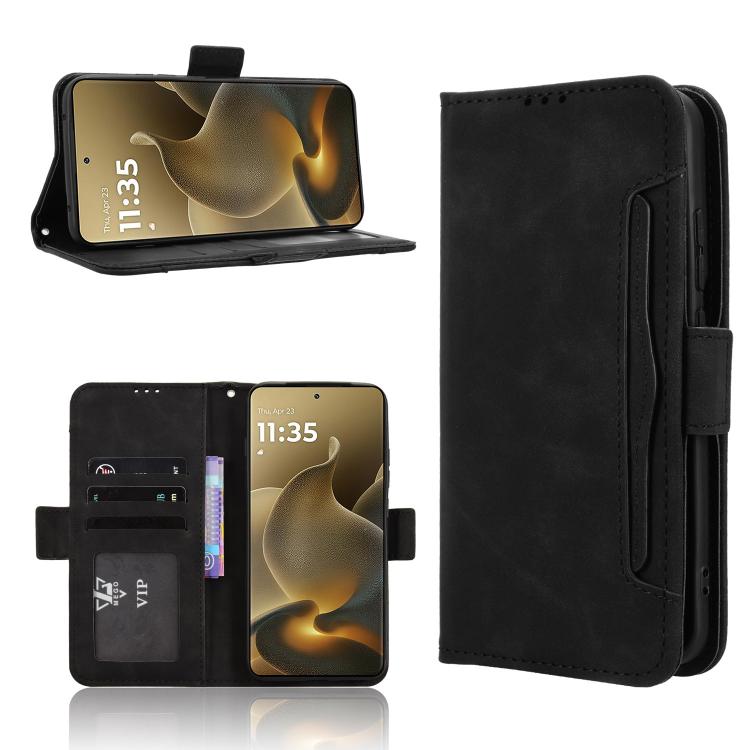 Custodia in pelle con slot per schede per Motorola Moto X70 Air Pro e altri