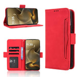 Custodia in pelle con slot per schede per Motorola Moto X70 Air Pro e altri
